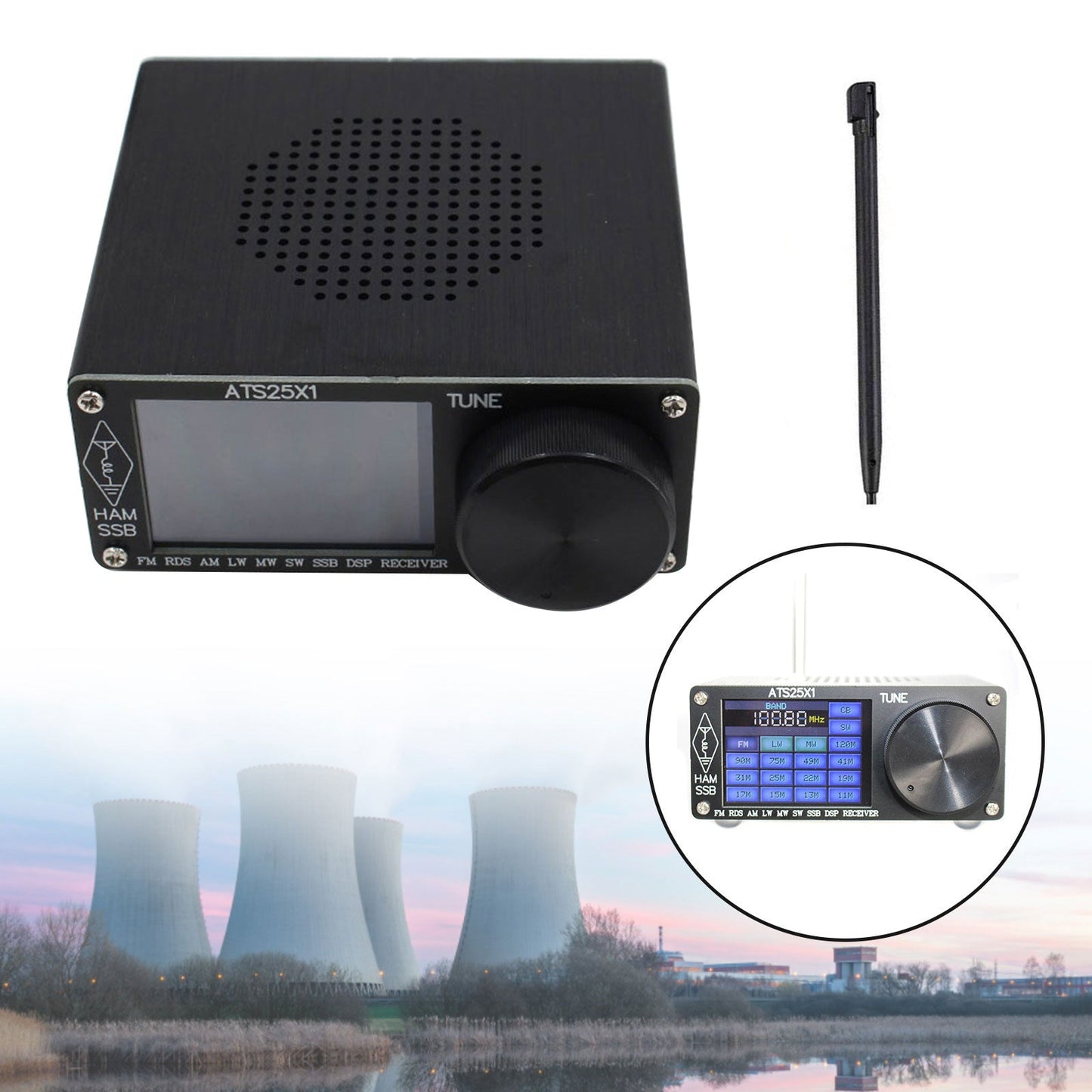 Original ATS-25X1 Allband-DSP-Funkempfänger FM LW MW SW mit 2,4-Zoll-Touchscreen