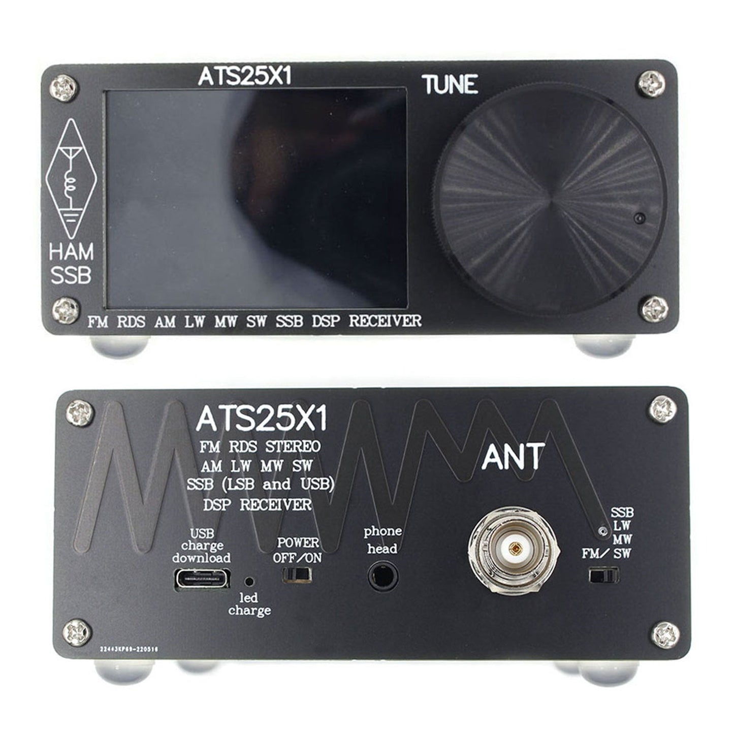 Nouveau récepteur radio DSP toutes bandes ATS-25X1 Si4732 FM LW MW SW avec écran tactile 2,4 pouces