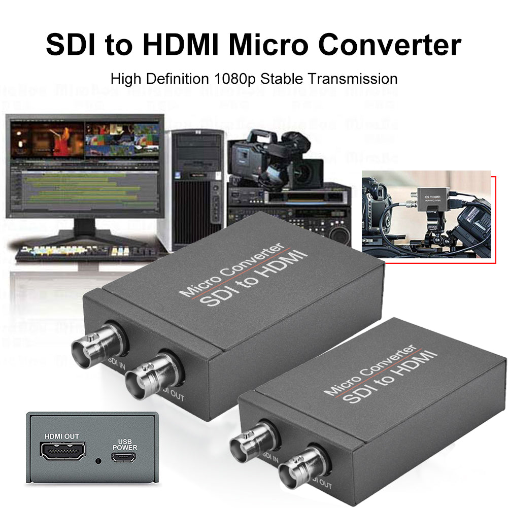 1 SDI In to 2 HDMI + SDI Out Mini HD Video Micro Konverter Audio Switcher