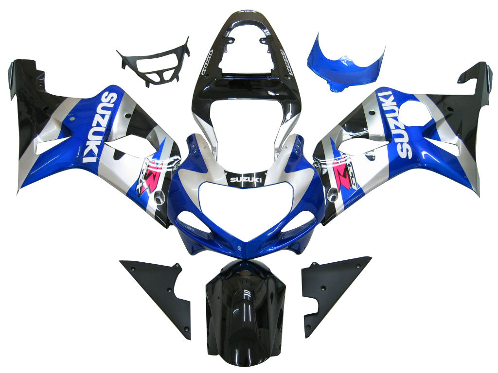 Amotopart 2000-2002 Suzuki GSXR1000 Verkleidung Blue & Sliver Kit