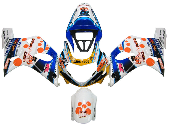 Amotopart 2000-2002 Suzuki GSXR1000 Verkleidung Multi White Kit