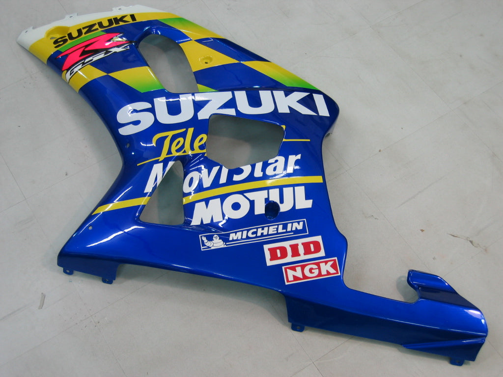 Amotopart 2000-2002 Suzuki GSXR1000 Verkleidung Blue & Yellow Kit