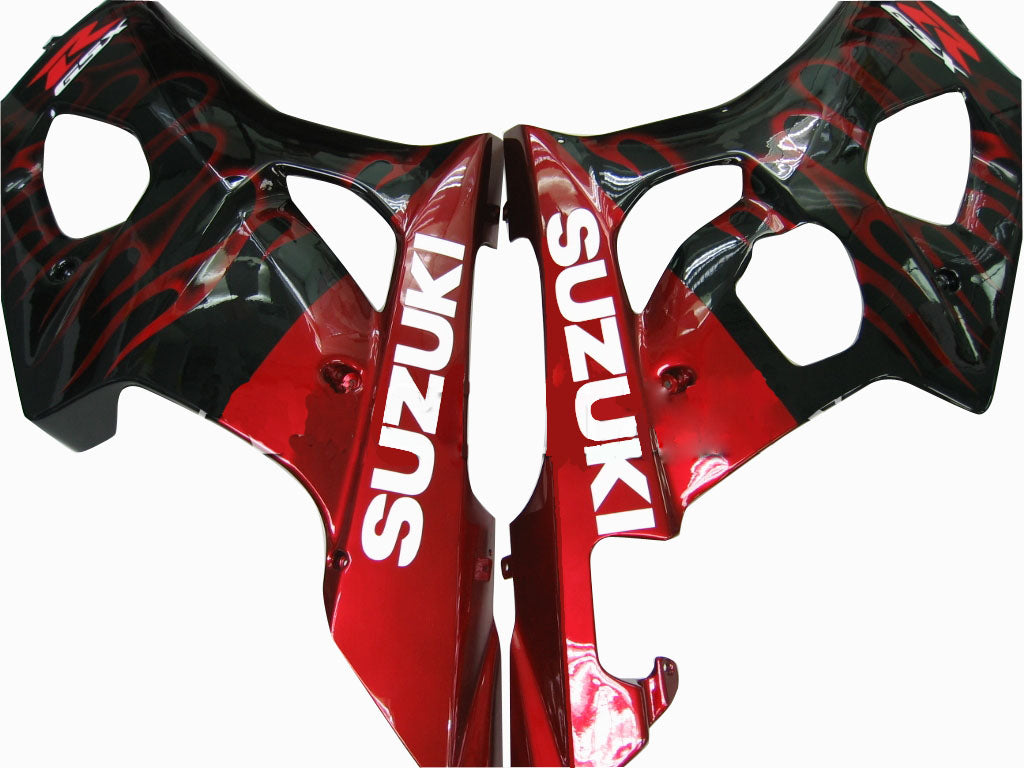 Amotopart 2003-2004 Suzuki GSXR1000 Verkleidung Black & Red Flame Kit