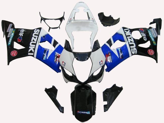 Amotopart 2003-2004 Suzuki GSXR1000 Verkleidung Multi White & Black Kit