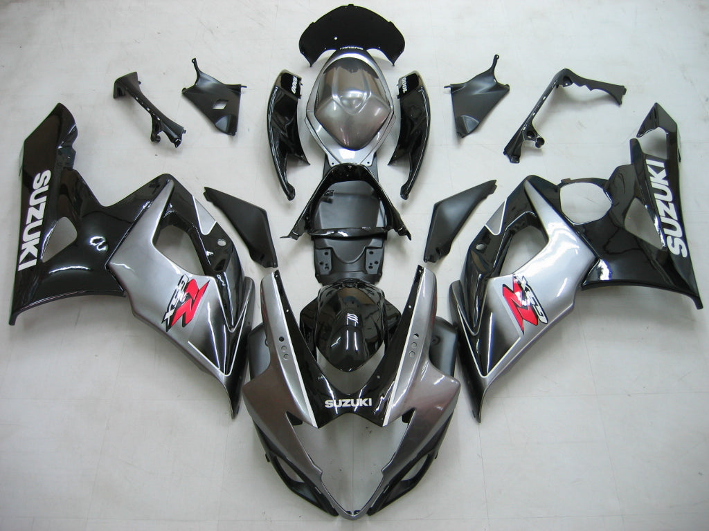 Amotopart 2005-2006 GSXR1000 Suzuki Kit de carénage noir et gris