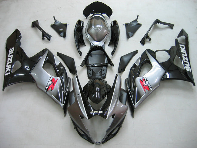 Amotopart 2005-2006 GSXR1000 Suzuki Verkleidung Black & Grey Kit