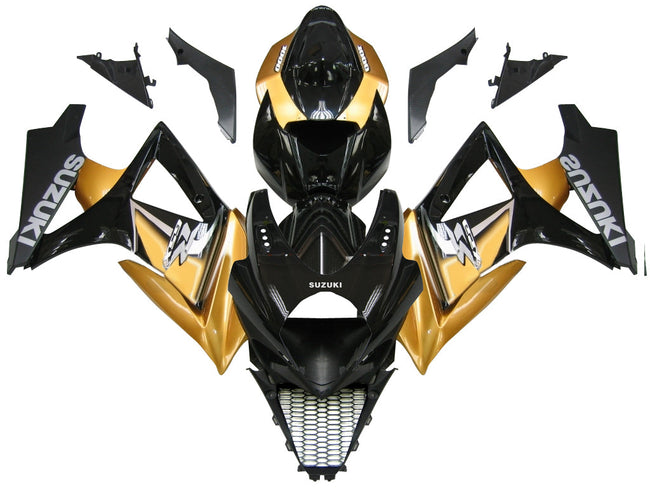 Amotopart 2007-2008 GSXR1000 Suzuki Verkleidung Gold & Black Kit