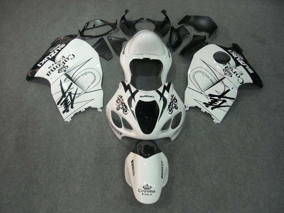 Amotopart Suzuki GSXR1300 Kit Carénage Blanc &amp; Noir