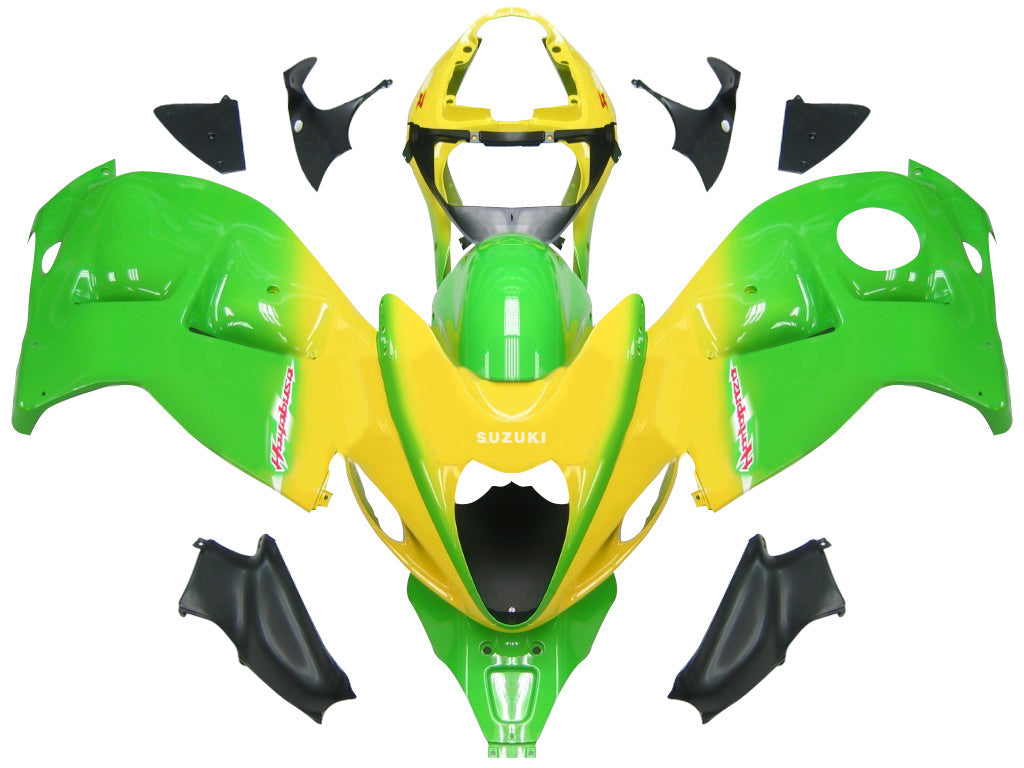 Amotopart Suzuki Hayabusa GSXR1300 1999-2007 Verkleidung Green & Yellow Kit