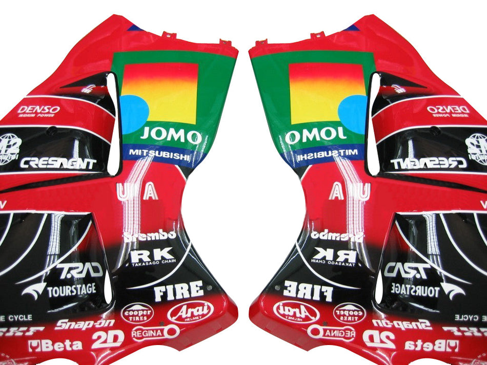 Amotopart Suzuki Hayabusa GSXR1300 1999-2007 Carénage Multi Rouge &amp; Noir Kit
