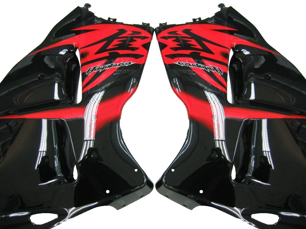 Amotopart Suzuki Hayabusa GSXR1300 1999-2007 Carénage Multi Noir &amp; Rouge Kit