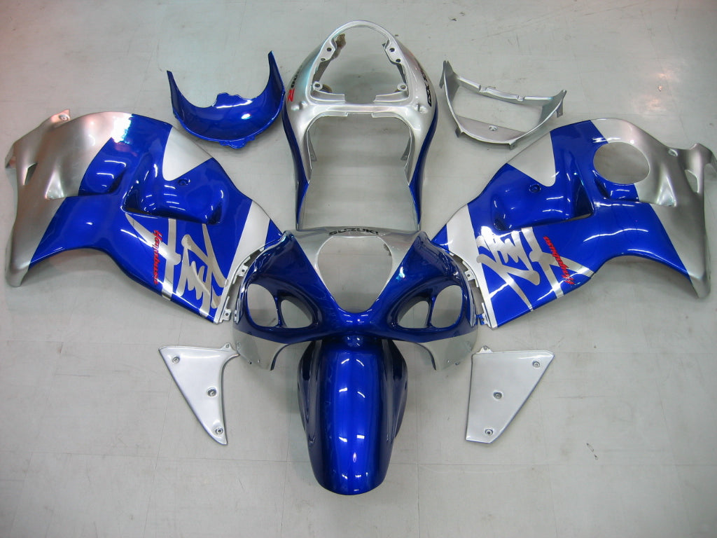 Amotopart Suzuki Hayabusa GSXR1300 1999-2007 Verkleidung Blue & Sliver Kit