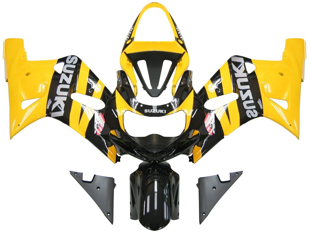 Amotopart-Verkleidungen Suzuki 600 2001-2003 Verziehung GSXR RACKING Yellow Black Verkleidungskit