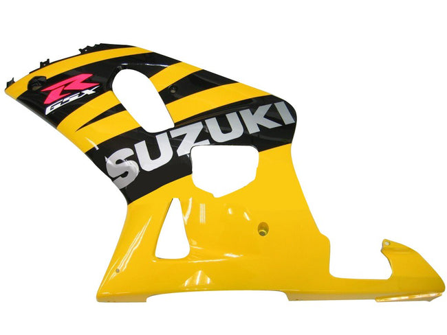 Amotopart-Verkleidungen Suzuki 600 2001-2003 Verziehung GSXR RACKING Yellow Black Verkleidungskit