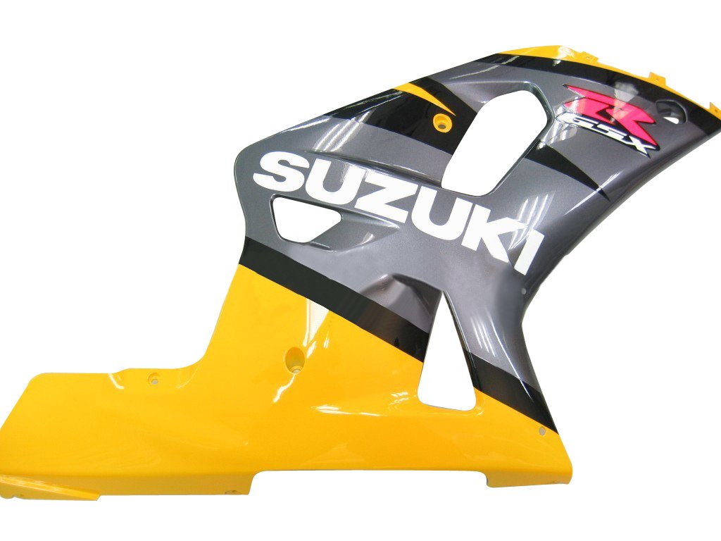 Amotopart Verkleidung Suzuki 600 2001-2003 Verkleidung GSXR Racing Silber & Yellow Faituring Kit