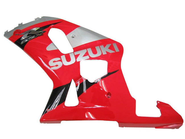 Amotopart Verkleidung Suzuki 600 2001-2003 Verkleidung GSXR Racing Red & Silver Fairing Kit