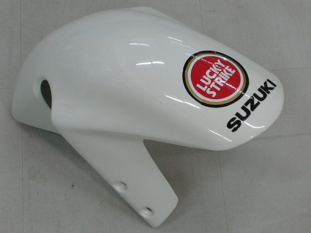 Amotopart Verkleidung Suzuki GSXR 600 2001-2003 Verziehung Lucky Strike Racin White & Red Verkeller Kit