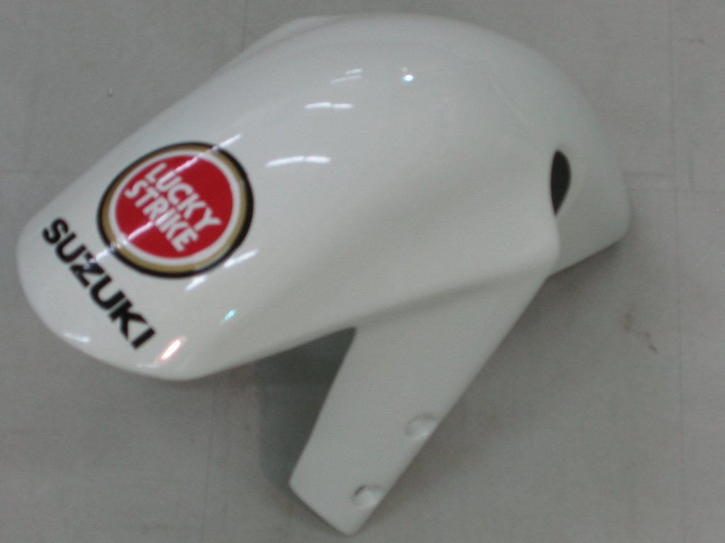 Amotopart Verkleidung Suzuki GSXR 600 2001-2003 Verziehung Lucky Strike Racin White & Red Verkeller Kit