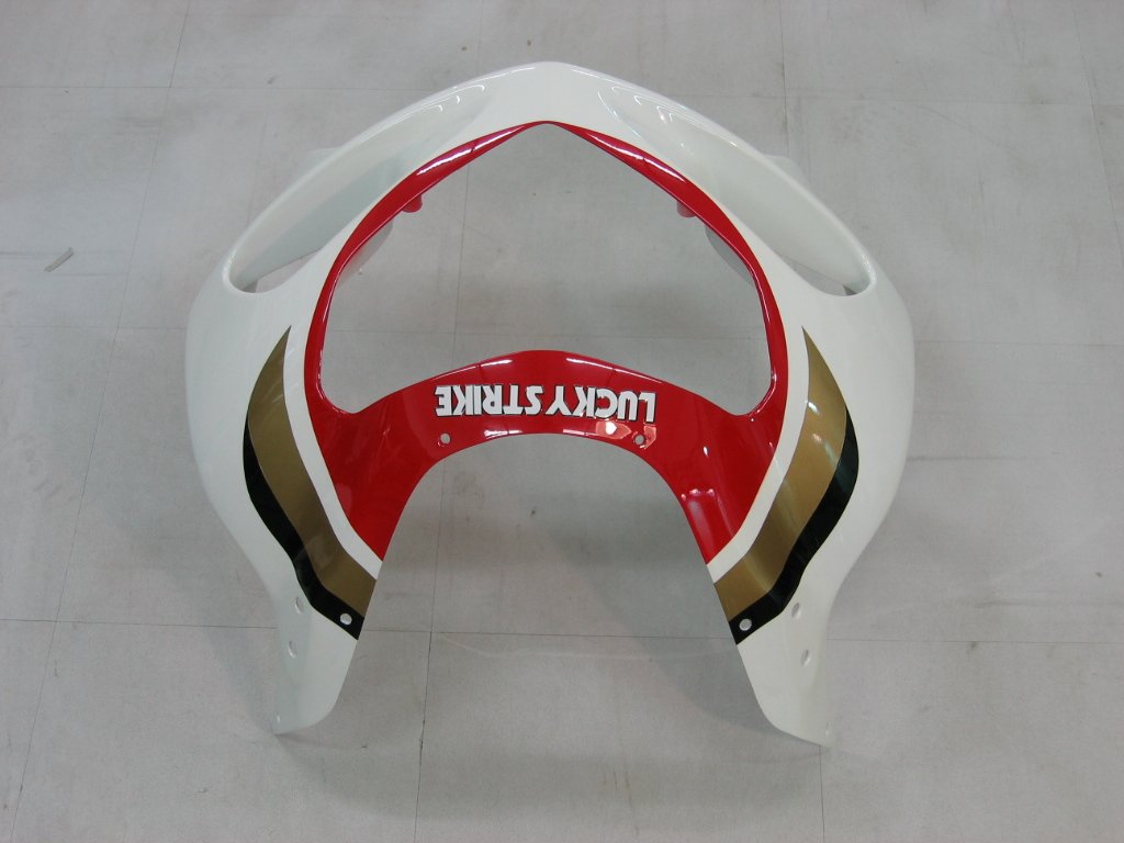 Amotopart Verkleidung Suzuki GSXR 600 2001-2003 Verziehung Lucky Strike Racin White & Red Verkeller Kit