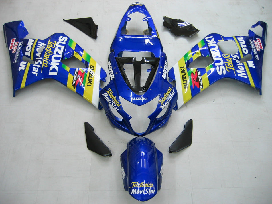 Amotopart 2004-2005 GSXR600750 Kit de carénage bleu Suzuki