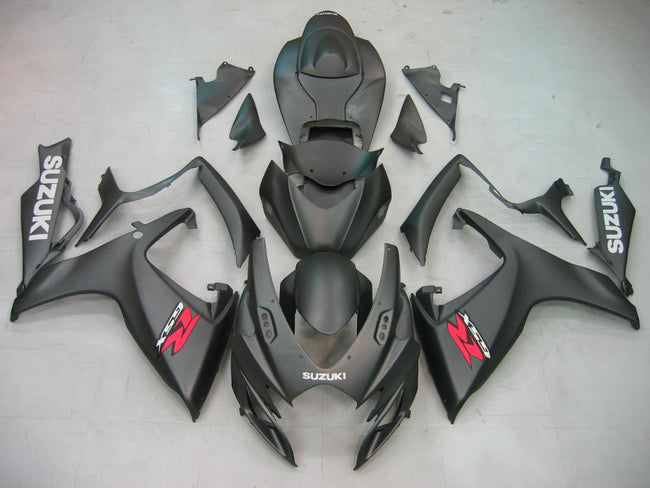 For GSXR 600/750 2006-2007 Bodywork Fairing Black ABS Injection Molded Plastics Set