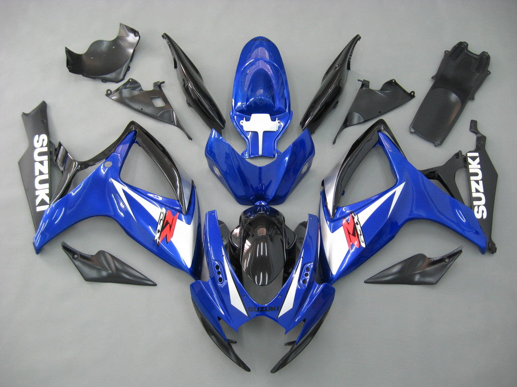 Amotopart 2006-2007 GSXR600750 Suzuki Kit de carénage bleu et noir