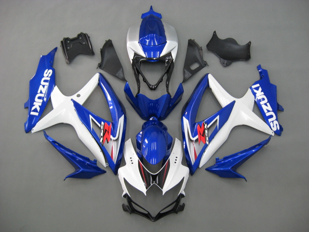 Amotopart 2008-2010 GSXR600750 Suzuki Verkleidung White & Blue Kit