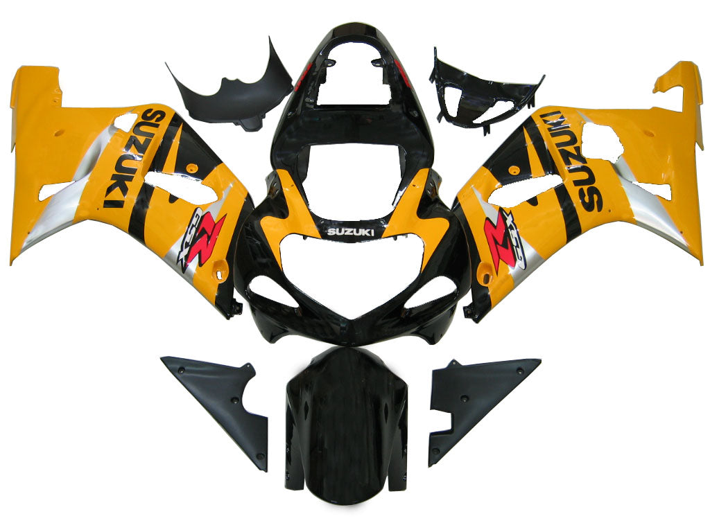 Amotopart 2001-2003 Suzuki GSXR750 Verkleidung Black & Yellow Kit