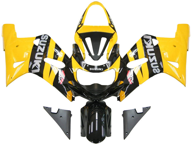 Amotopart 2001-2003 Suzuki GSXR750 Verkleidung gelb & schwarzes Kit