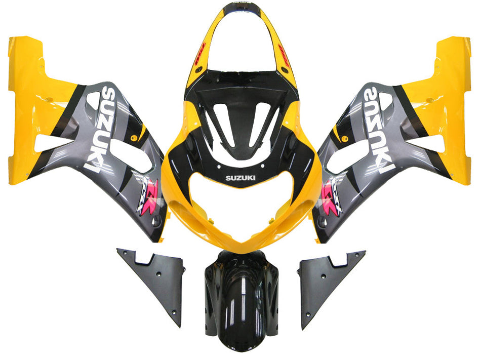 Amotopart 2001-2003 Suzuki GSXR750 Kit de carénage jaune et gris