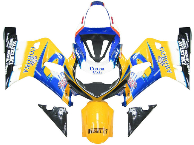 Amotopart 2001-2003 Suzuki GSXR750 Verkleidungsverkleidung Multi Yellow & Blue Kit