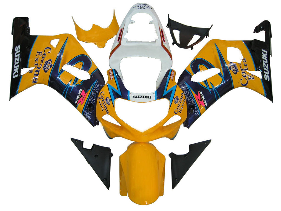 Amotopart 2001-2003 Suzuki GSXR750 Carénage Multi Jaune Kit