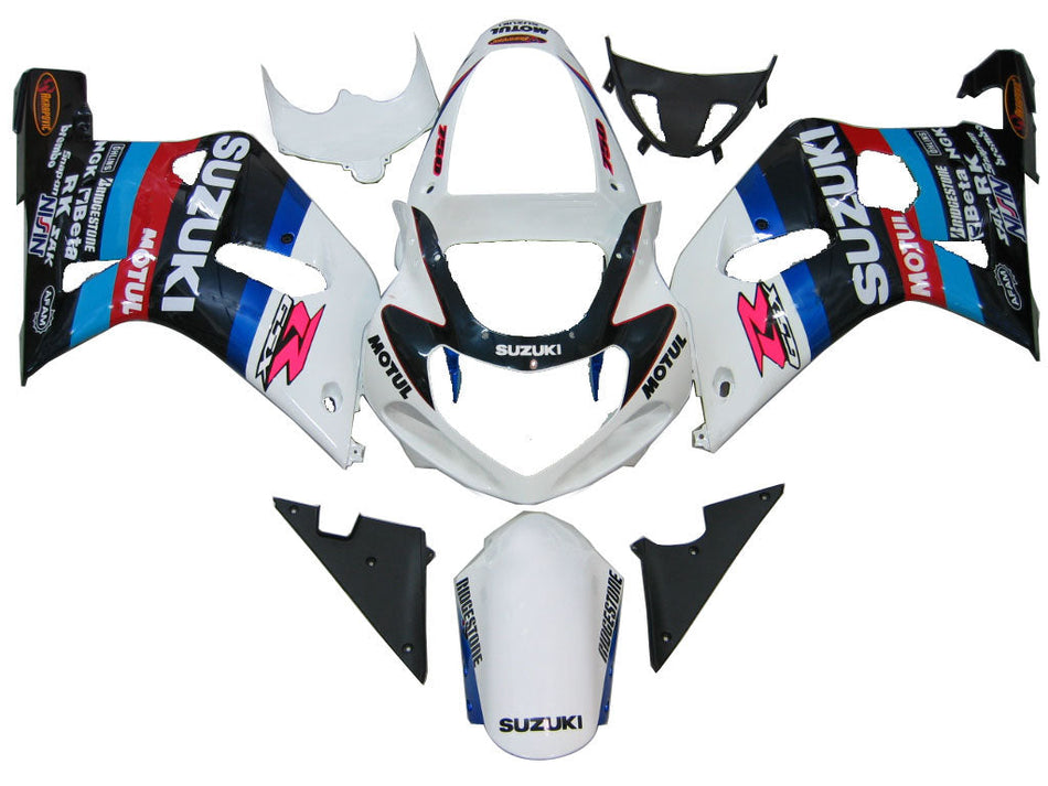 Amotopart 2001-2003 Suzuki GSXR750 Carénage Multi Blanc Kit