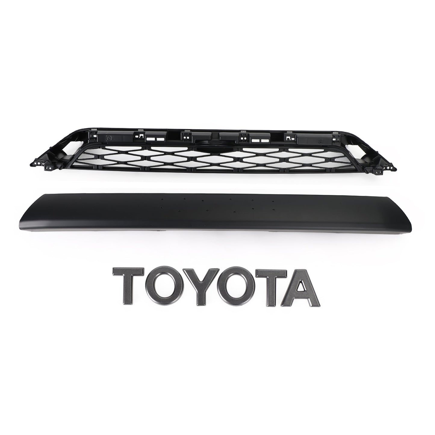 2-teiliges vorderer Stoßfänger Kühlergrill Fit Toyota 4Runner TRD Pro 2020-2024 Schwarz