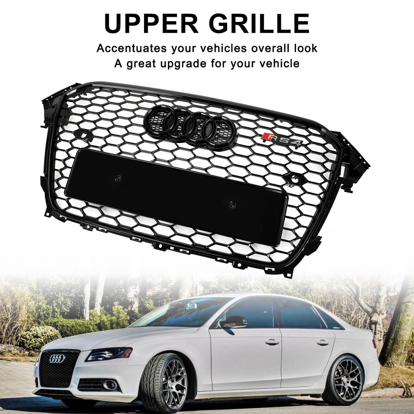 Audi A4 S4 2013-2016 RS4 Style Mesh Frontsto?stangengrill Grill schwarz gl?nzend