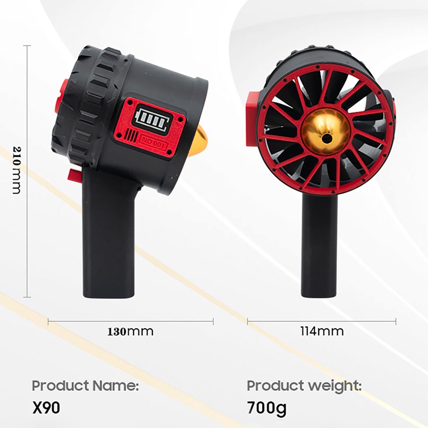 12-Blatt-Lüfterset Violent Turbine Fan Industrie-Staubgebläse Turbofan Schwarz