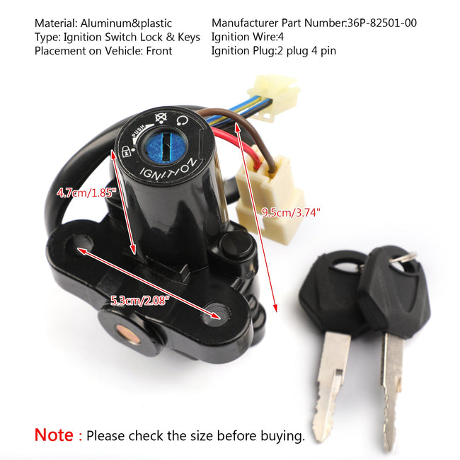 Ignition Switch Lock Keys For Yamaha YZF R1 R6 MT-1 FJ9 FZ9 XT66 FZ6R