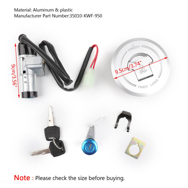 Ignition Switch Petrol Fuel Cap Seat Lock Set Kit Keys For Honda CBF125 9-13