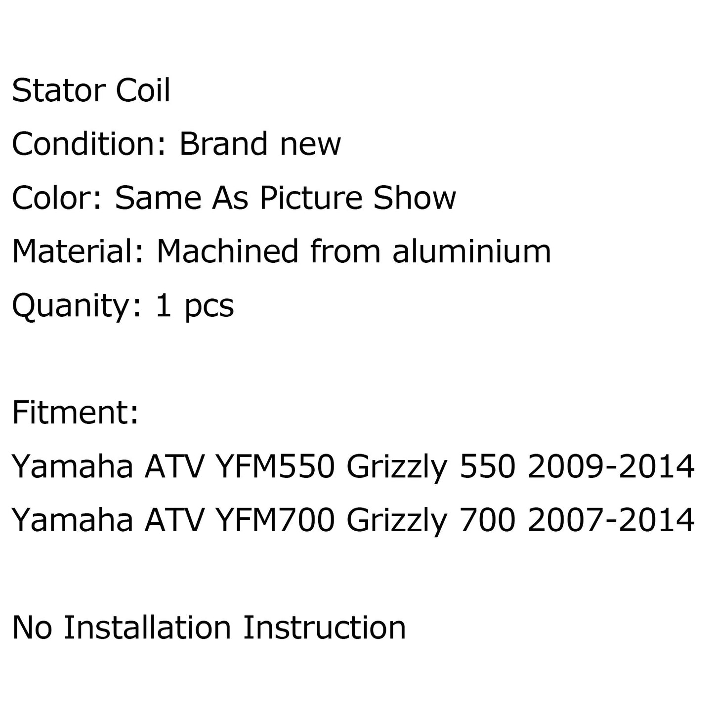 Stator alternateur adapté pour Yamaha YFM Grizzly 550/700 07-21 Kodiak 700 2019-2021 générique