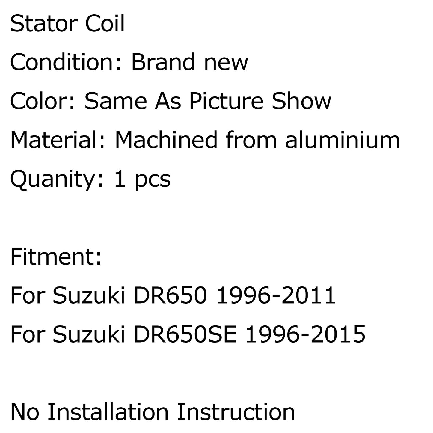Motorradmotor-Stator-Ladungsspule für Suzuki DR650 (96-11) DR650SE (96-15) Generic