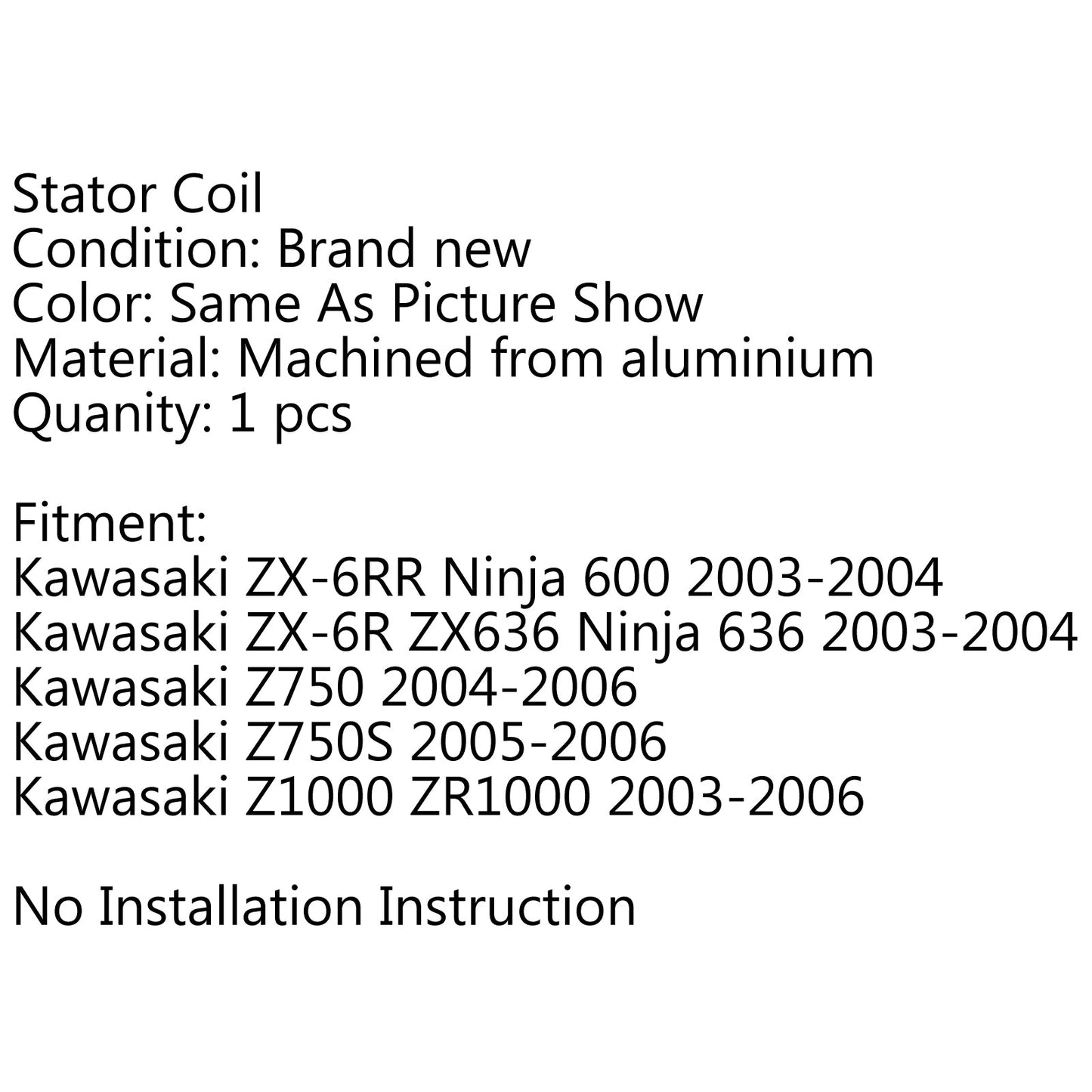Statorspule für Kawasaki ZX-6RR ZX-6R ZX636 Ninja Z1000 ZR1000 Z750 21003-0001 Generisches Generika