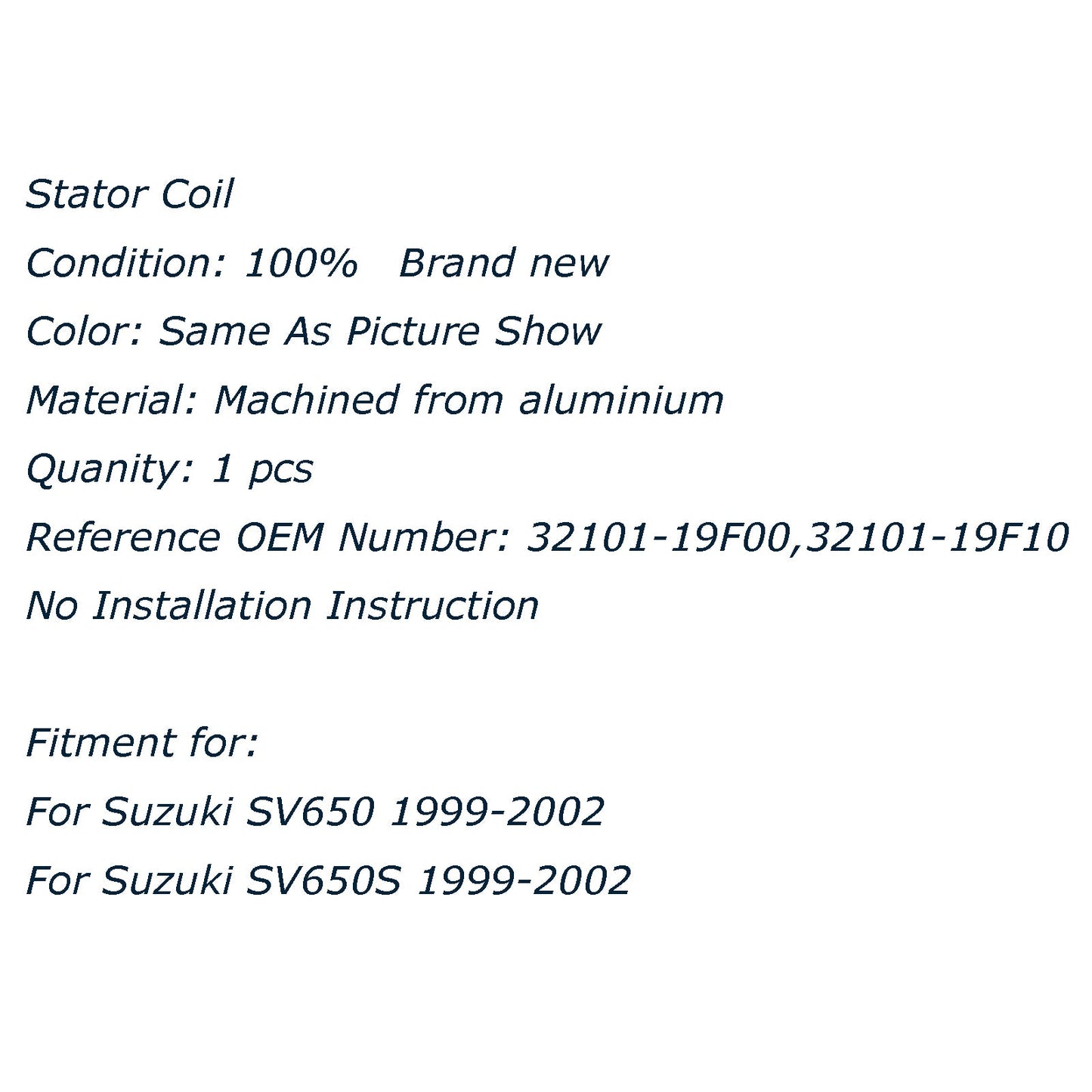 Magnetengenerator Motorstiftspule 32101-19f00 für Suzuki DL650 SV650 ABS Generikum