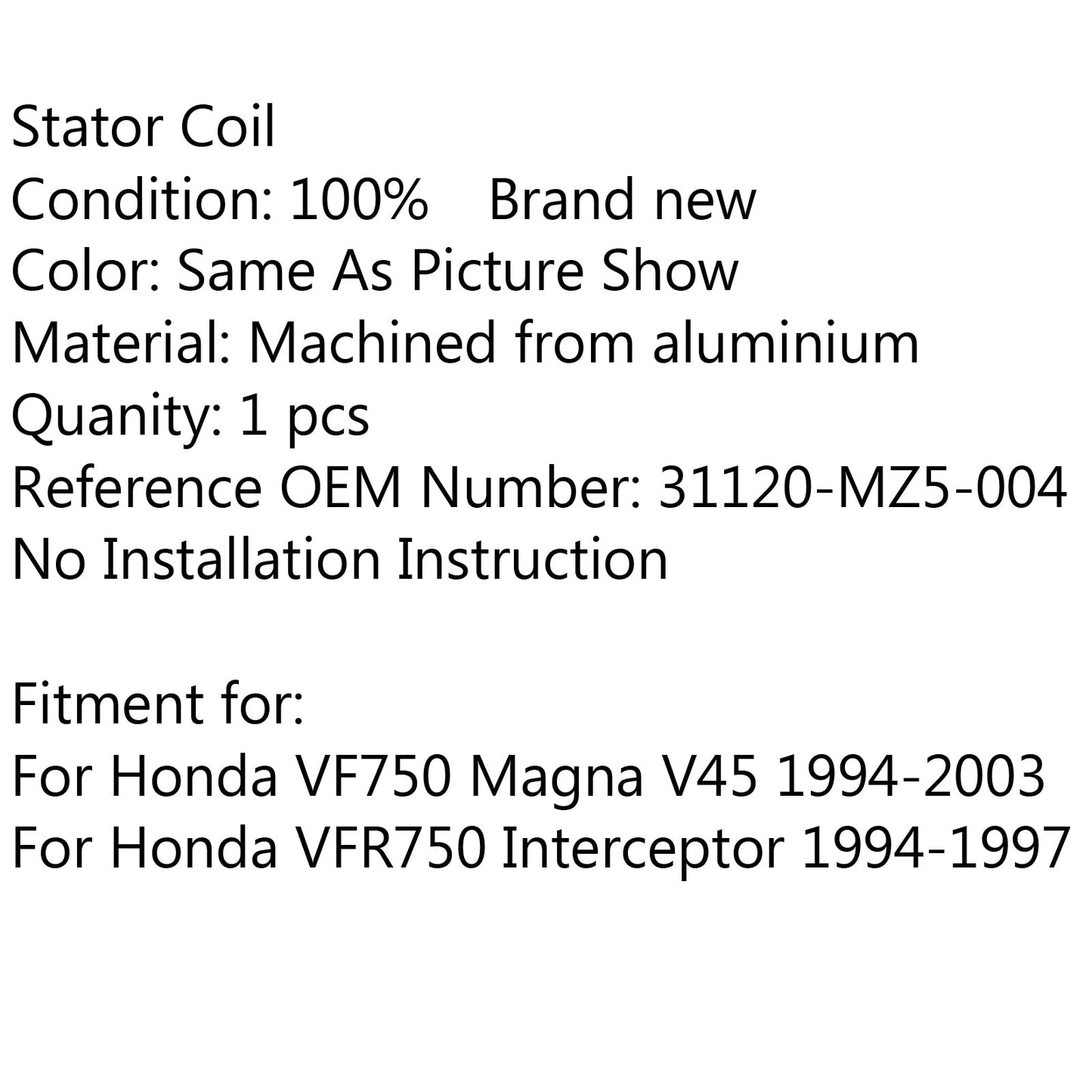 Magnetengenerator Statorspule für Honda VF750 Magna V45 (94-03) Interceptor (94-97) Generikum