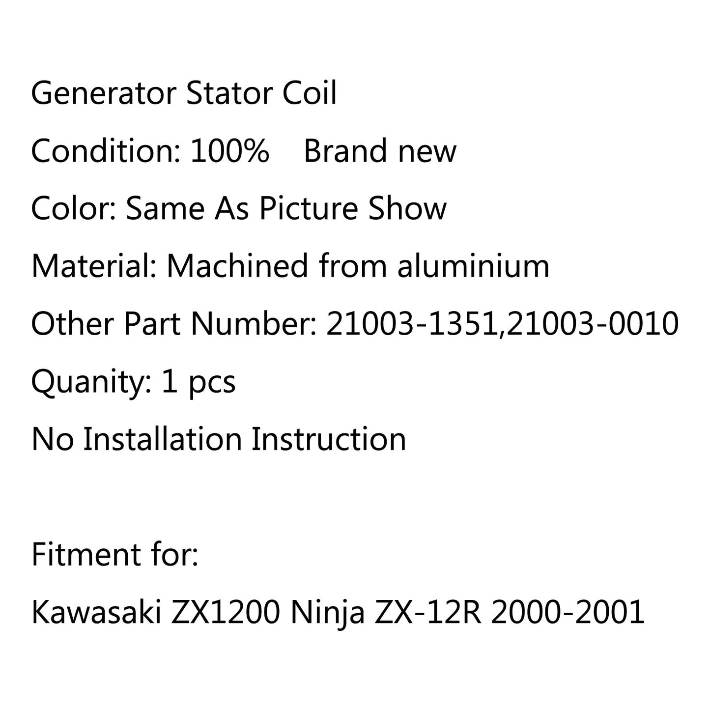 Generator Stator Coil 21003-1351 für Kawasaki ZX1200 Ninja ZX-12R (00-2014) Generikum