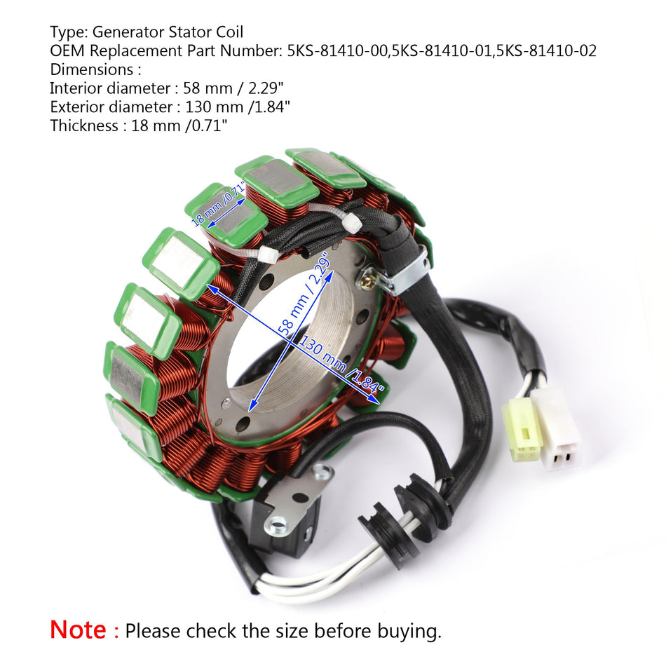 Bobine de stator de générateur pour Yamaha XVS1100 XVS 1100 VStar Classic Custom 2003-2011 générique