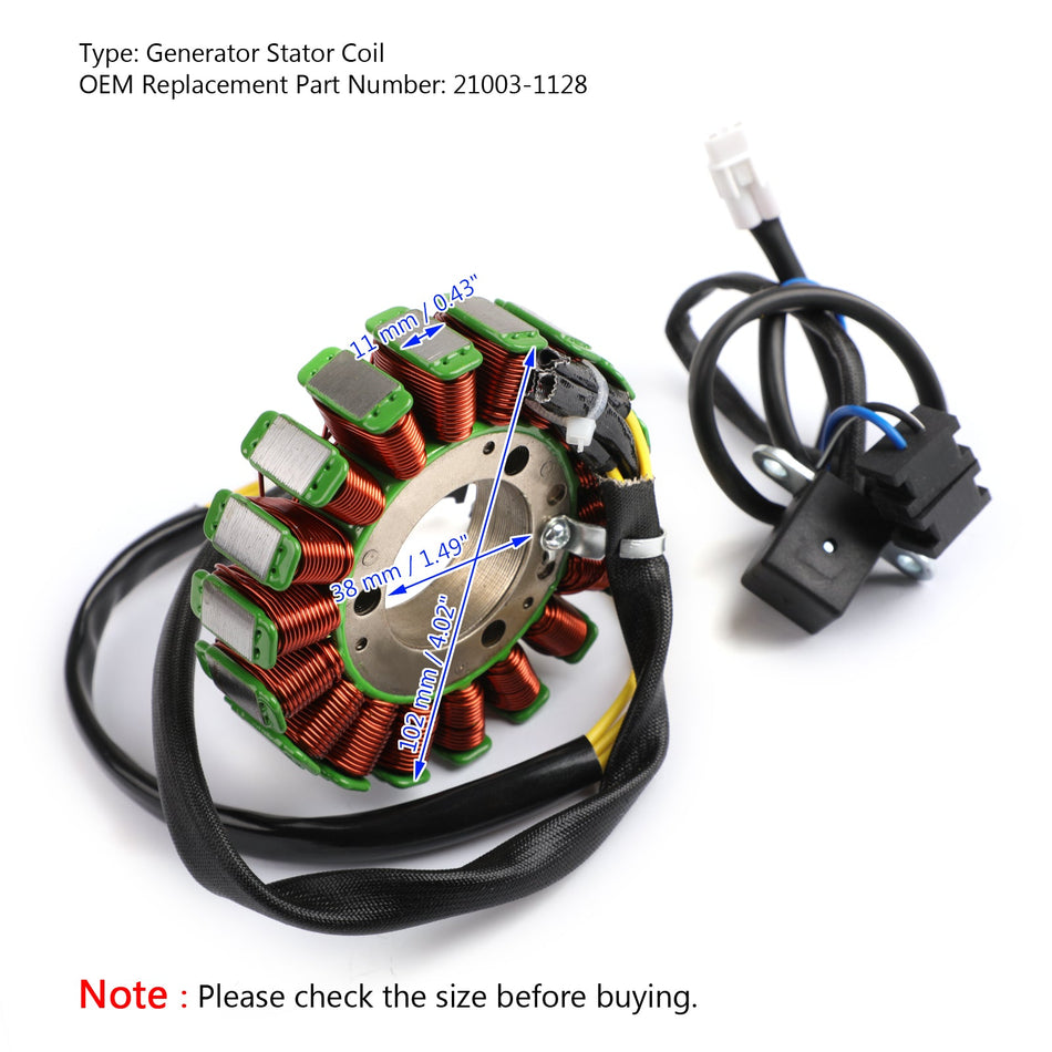 Bobine de stator de générateur d'aimant pour 87 Kawasaki 2WD Bayou 300 KLF300A 21003-1128 générique