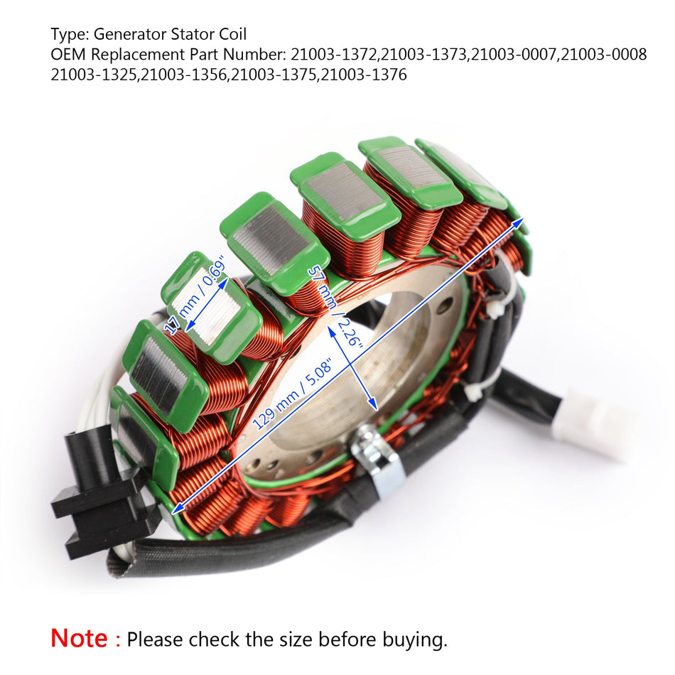 Générateur de bobine de Stator d'alternateur adapté pour Kawasaki Vulcan 1500 1600 Classic Nomad Drifter 1999-2008