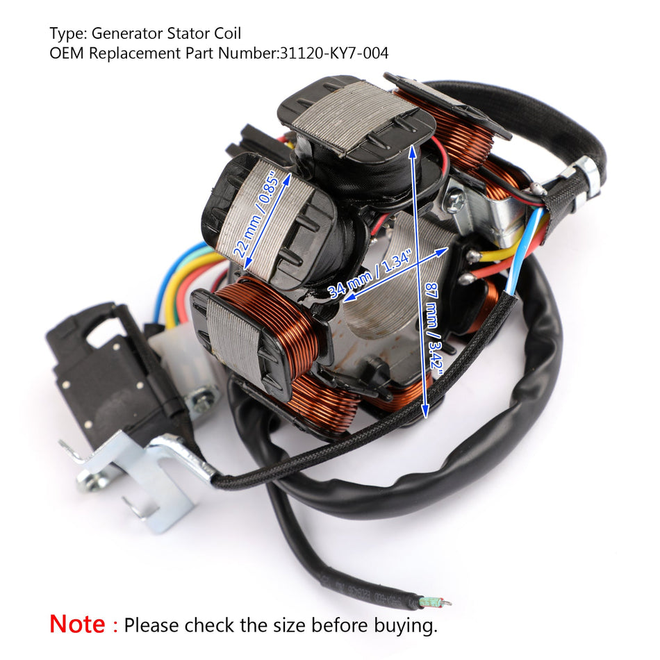 Bobine de stator de générateur d'aimant pour Honda NX125 31120-ky7-004 1988 1989 1990 générique
