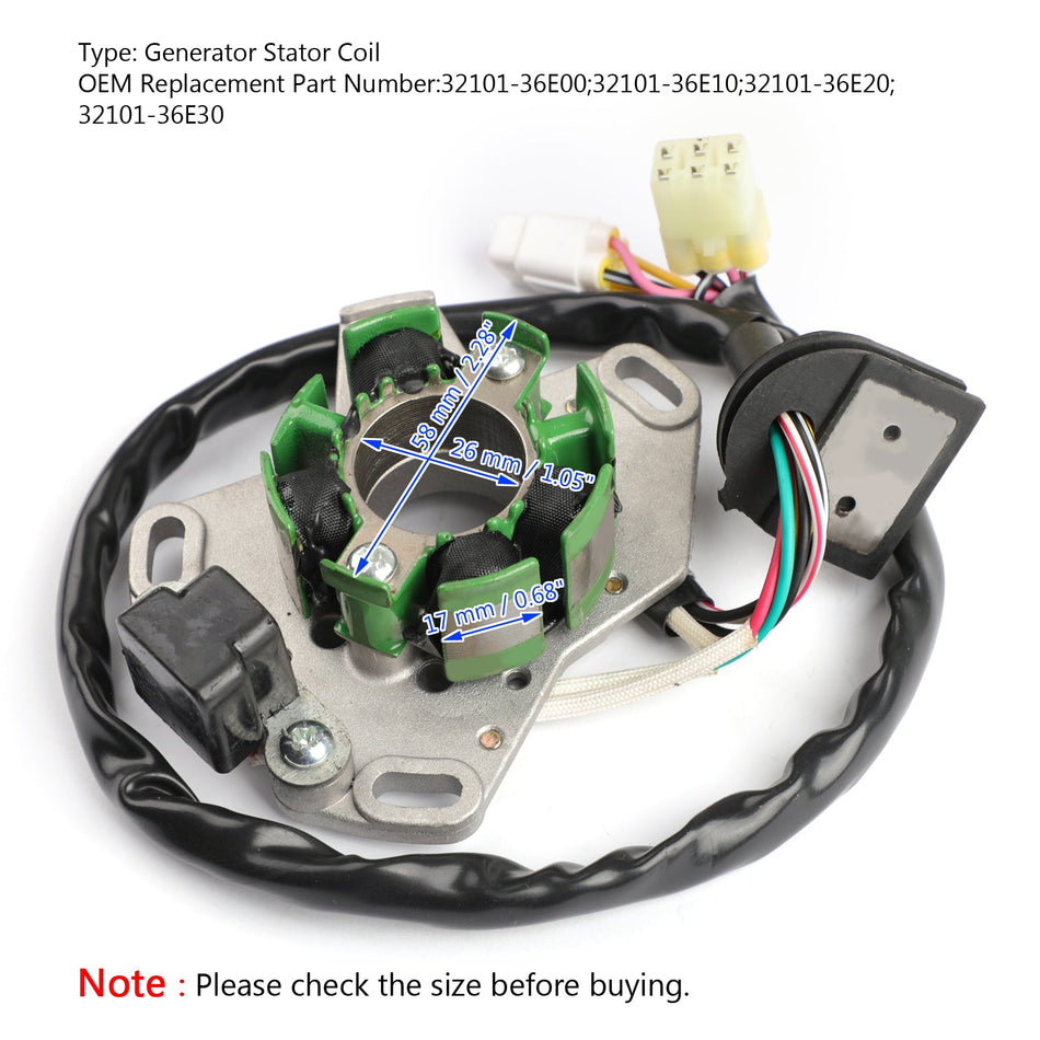 Stator pour Suzuki RM 125 RM125 1998 1999 2000 32101-36E10 32101-36E20 36E30 Générique