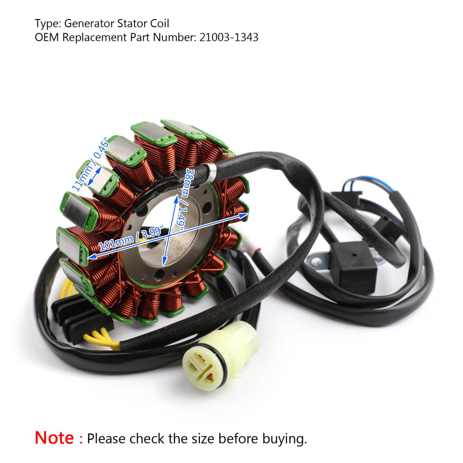Bobine de stator de générateur d'aimant pour Kawasaki KVF300 Prairie 1999-2002 21003-1343 générique